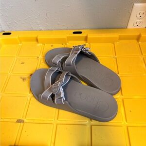 Chaco Light Gray Slide Sandals